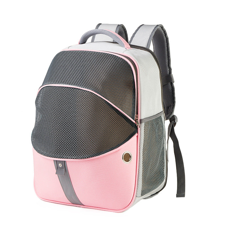 Patchwork Pet Backpack Transparent Folding Cat Bag