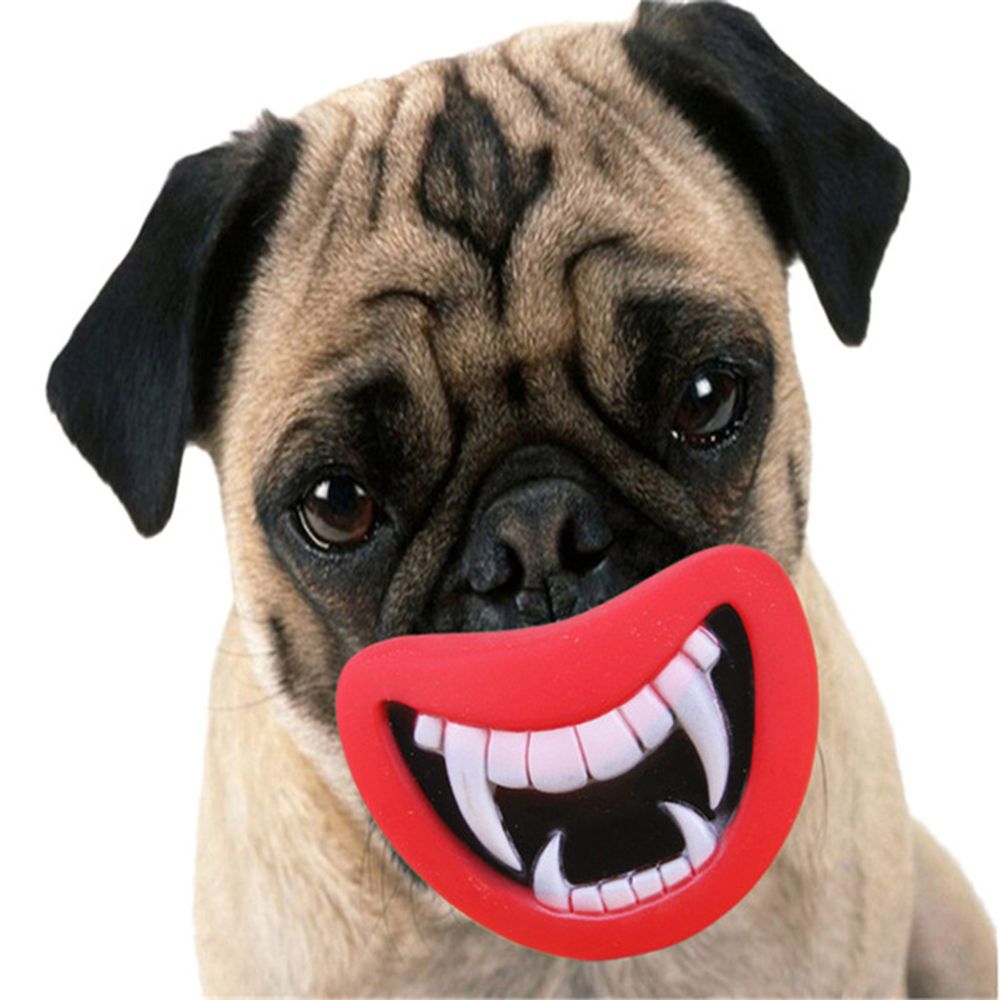 Dog vinyl red lips dress up toy