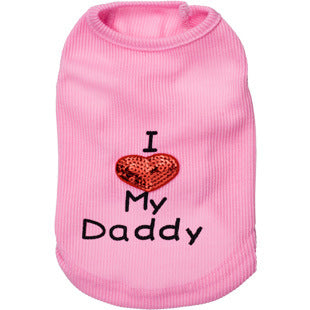 Pet Supplies Dog Clothes Threaded Daddy Mommy 4 Pet Vest