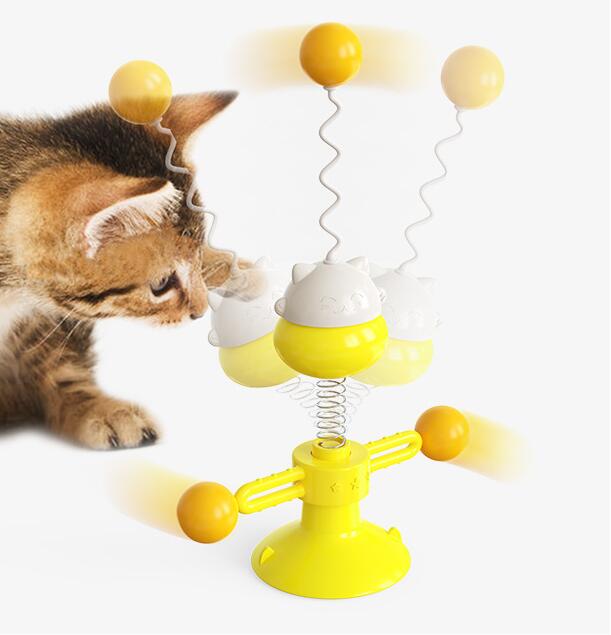 New Pet Cat Toy Spring Turntable Ball