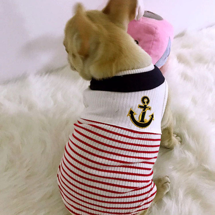Pet embroidery sailor suit