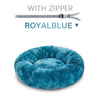 Fluffy Donut Dog Bed  Warm Soft Long Plush Pet Cushion Dog House Cat  Bed Washable Pet Sofa Mat Calming Samll Large Dog Beds
