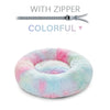 Fluffy Donut Dog Bed  Warm Soft Long Plush Pet Cushion Dog House Cat  Bed Washable Pet Sofa Mat Calming Samll Large Dog Beds