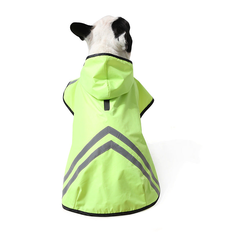 Pet outdoor reflective raincoat