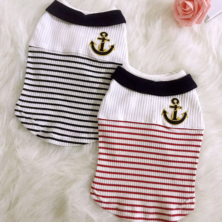 Pet embroidery sailor suit