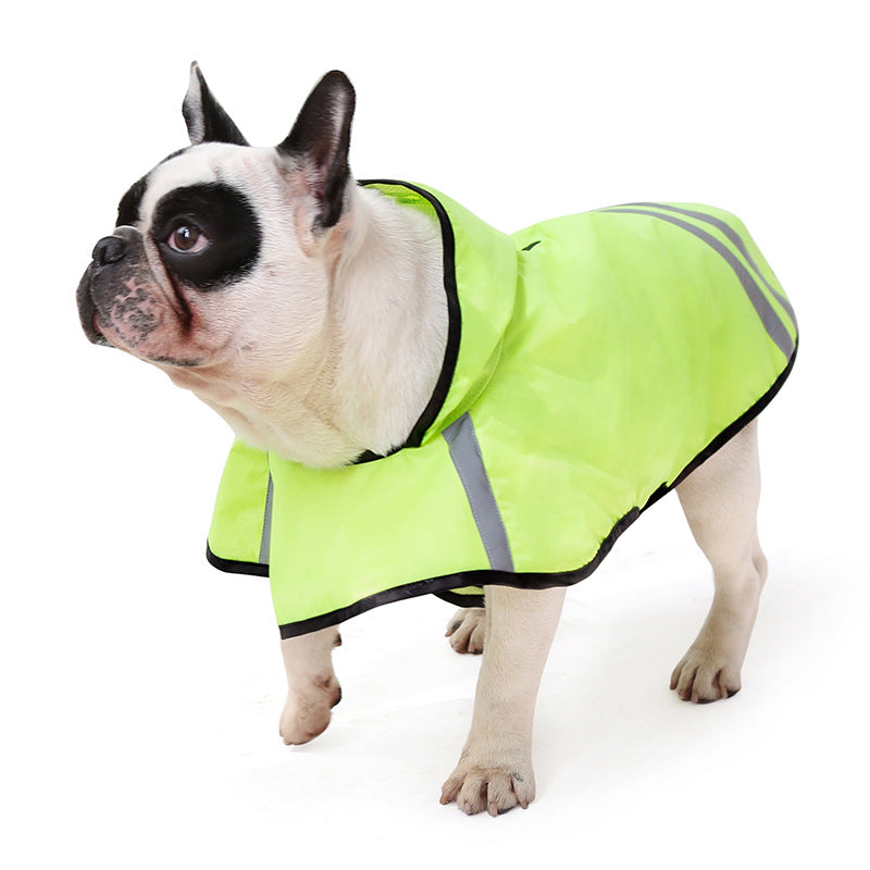 Pet outdoor reflective raincoat