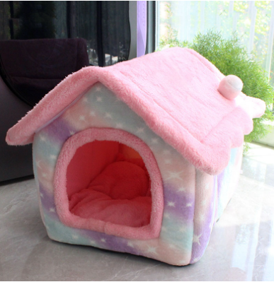 Foldable Dog House Pet Cat Bed Winter Dog Villa Sleep Kennel