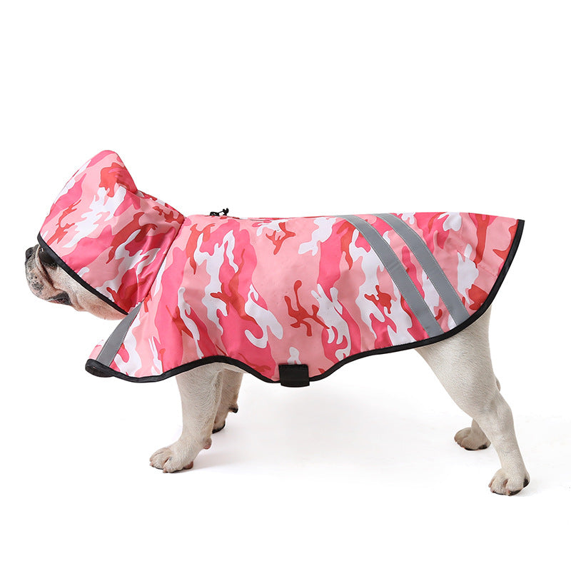 Pet outdoor reflective raincoat