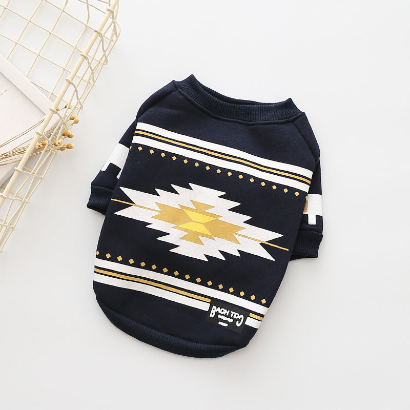 Plush print pet clothes