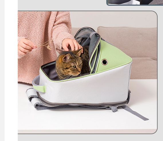 Patchwork Pet Backpack Transparent Folding Cat Bag