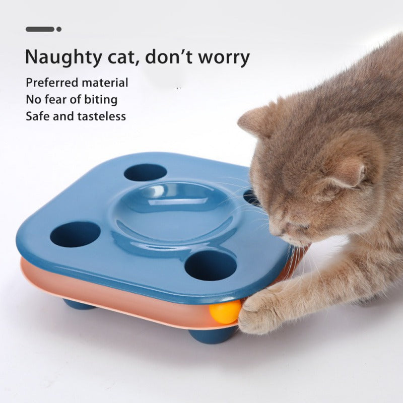 Multifunctional Cat Food Bowl Kitten Track Toy