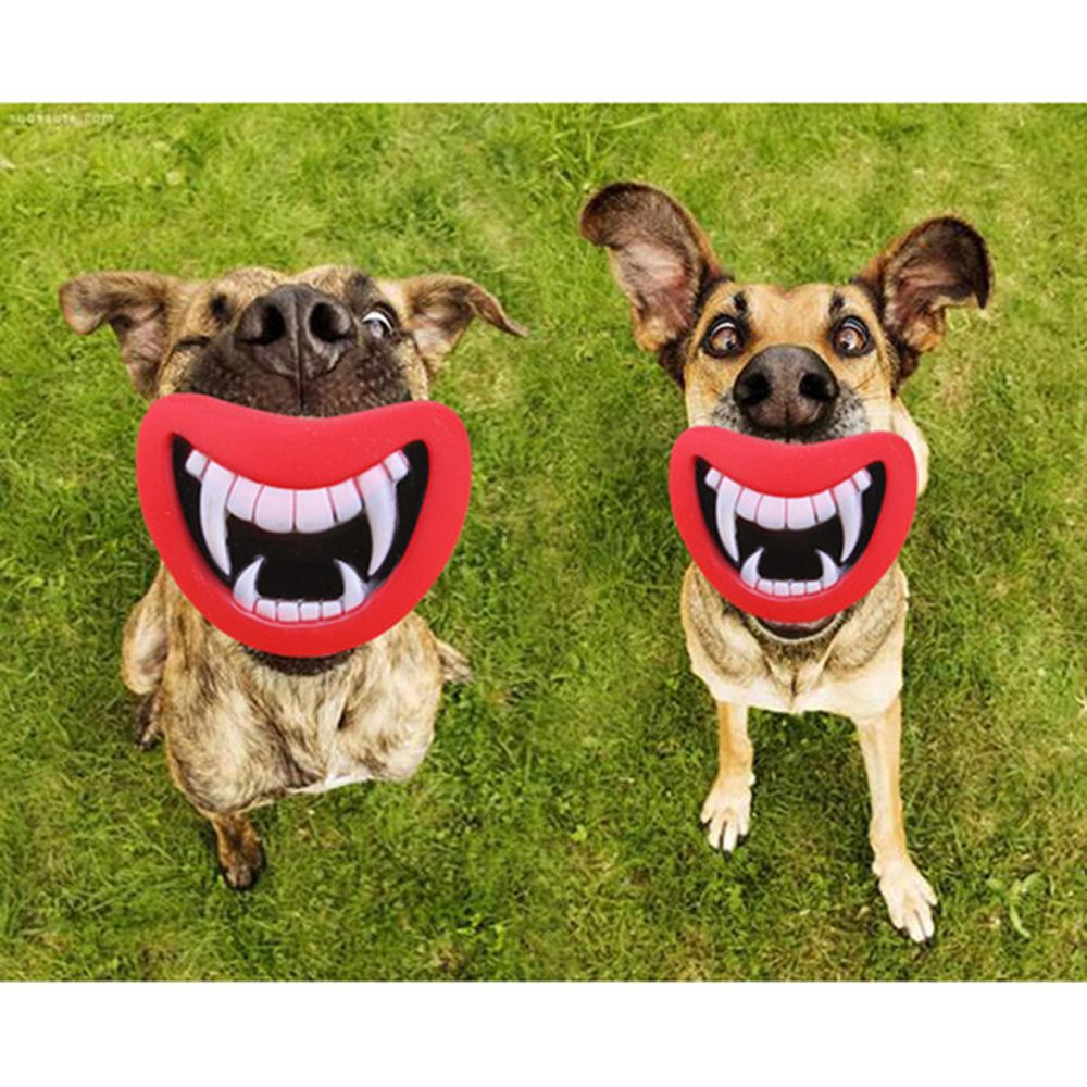 Dog vinyl red lips dress up toy