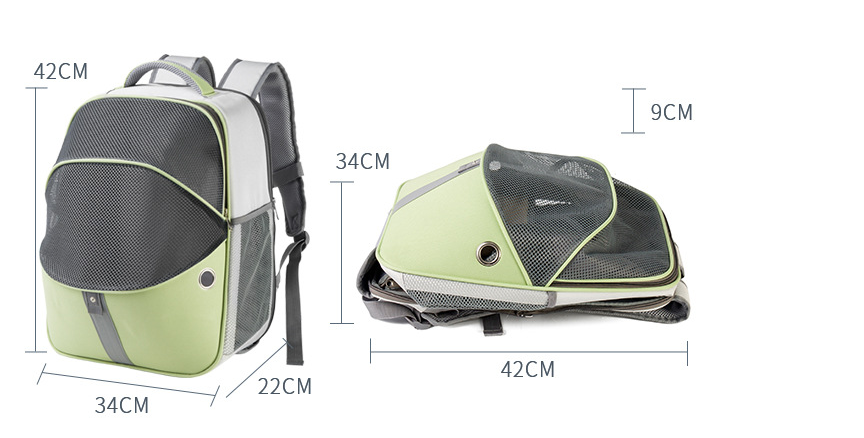 Patchwork Pet Backpack Transparent Folding Cat Bag
