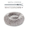 Fluffy Donut Dog Bed  Warm Soft Long Plush Pet Cushion Dog House Cat  Bed Washable Pet Sofa Mat Calming Samll Large Dog Beds
