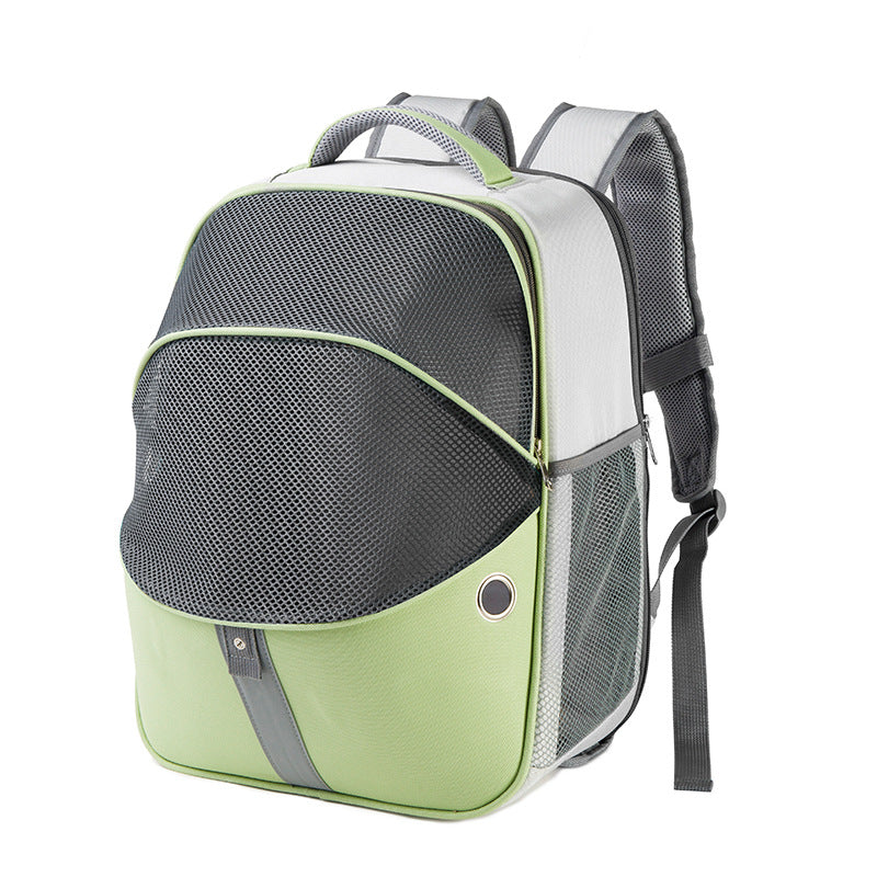 Patchwork Pet Backpack Transparent Folding Cat Bag