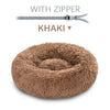Fluffy Donut Dog Bed  Warm Soft Long Plush Pet Cushion Dog House Cat  Bed Washable Pet Sofa Mat Calming Samll Large Dog Beds